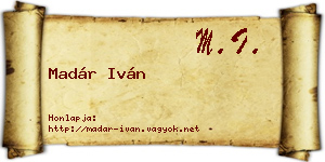 Madár Iván névjegykártya