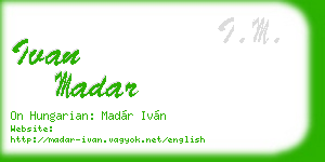ivan madar business card